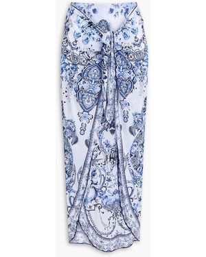 CAMILLA Pareo aus chiffon mit print - Blau