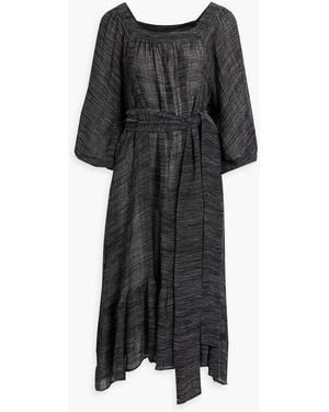 Lisa Marie Fernandez Laure Linen-blend Gauze Midi Dress - Black