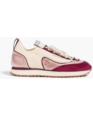 Zimmermann Color-block Velvet And Stretch-knit Sneakers - Pink