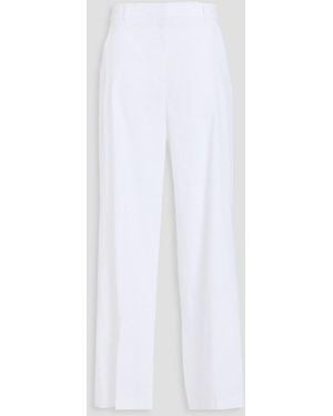 Theory Linen-blend Wide-leg Trousers - White