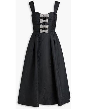 Rebecca Vallance Luiza Bow-detailed Cutout Moire Midi Dress - Black