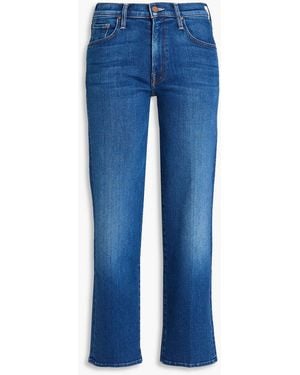 Mother The rambler halbhohe jeans mit geradem bein - Blau