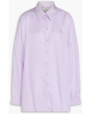 Tibi Oversized Satin-twill Shirt - Purple