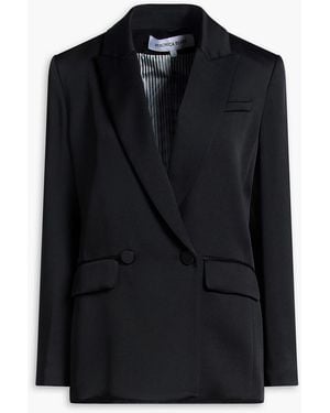 Veronica Beard Sevyn Satin-Crepe Blazer - Black