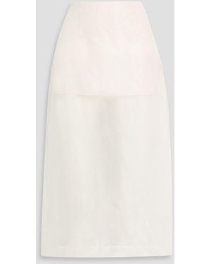 FRAME Silk-Organza Midi Skirt - Natural