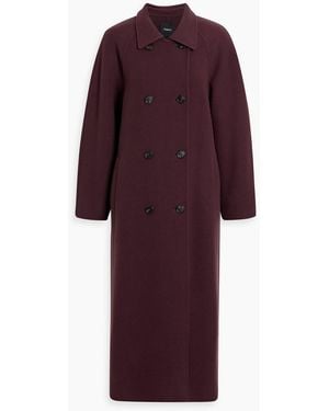 Theory Wool And Cashmere-Blend Coat - Purple