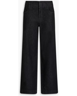 Vince Mid-Rise Wide-Leg Jeans - Black