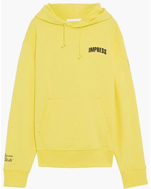 Helmut Lang Printed French Cotton-terry Hoodie - Yellow