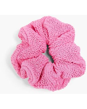 Hunza G Crinkled Seersucker Scrunchie - Pink