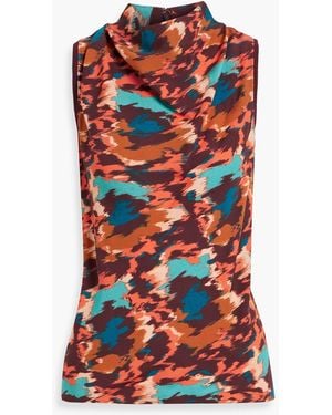 Ulla Johnson Cleo Printed Crepe Top - Red