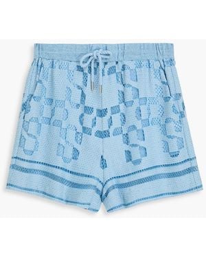 Jonathan Simkhai Hannah Crocheted Cotton-Blend Shorts - Blue
