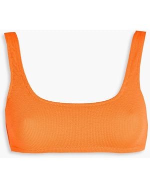 Melissa Odabash Ponza Stretch-Seersucker Bikini Top - Orange