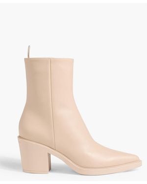 Gianvito Rossi Dylan Leather Ankle Boots - White