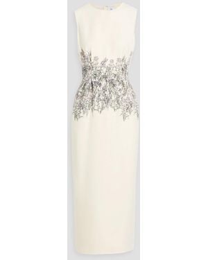 Adam Lippes Ophelia Printed Wool And Silk-Blend Midi Dress - White