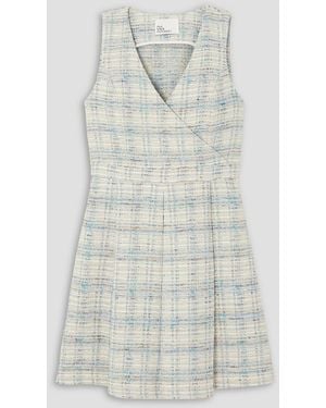 Lisa Marie Fernandez Wrap-effect Cotton-blend Tweed Mini Dress - White