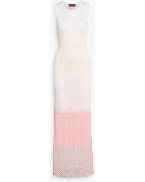 Missoni Space-Dyed Crochet-Knit Maxi Dress - Pink