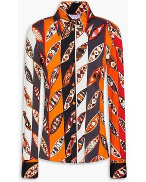 Emilio Pucci Bedrucktes hemd aus stretch-jersey - Orange