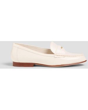 Veronica Beard Penny Embellished Pebbled-leather Loafers - White