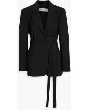 Rohe Belted Wool And Mohair-Blend Blazer - Black