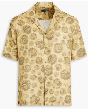 Frescobol Carioca Roberto Printed Linen Shirt - Metallic