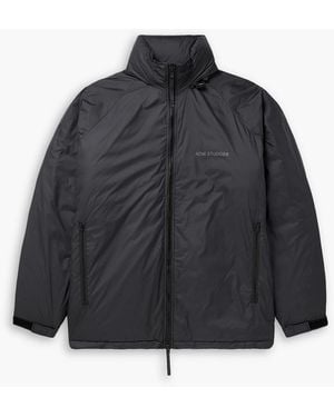 Acne Studios Oversized Logo-Print Shell Down Jacket - Blue