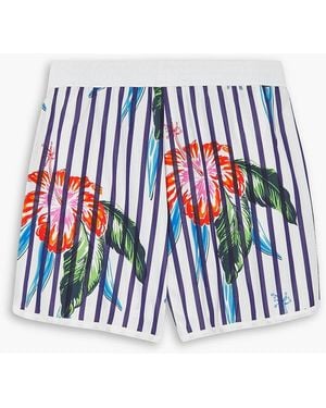 SEBLINE Striped Cotton-poplin Shorts - Red