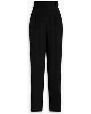 JOSEPH Tarn Pleated Silk-crepe Wide-leg Trousers - Black