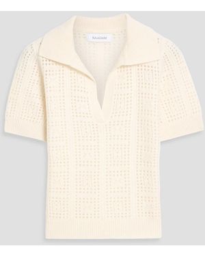 NAADAM Pointelle-Knit Cashmere Top - Natural