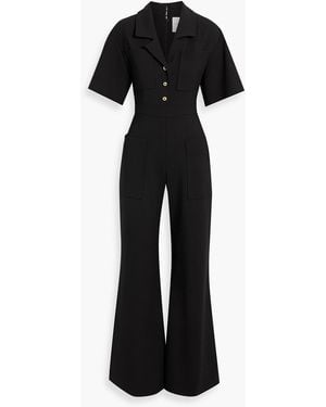 Carolina Herrera Wool-Blend Crepe Wide-Leg Jumpsuit - Black