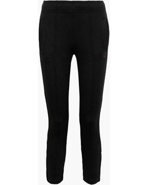 Twenty Olympic Cropped Striped Cotton-blend Mesh leggings - Black