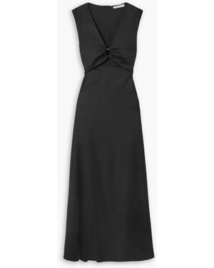 Anna Quan Verner maxikleid aus woll-twill mit cut-out und raffungen - Schwarz