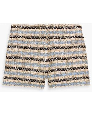 Veronica Beard Jazmin Metallic Striped Tweed Shorts - Natural