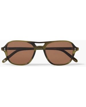 Garrett Leight Doc Aviator-Style Acetate Sunglasses - Green