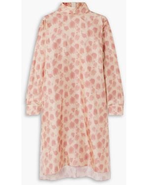 Marni Printed Silk-Satin Mini Dress - Pink