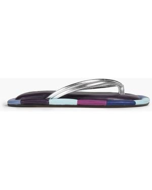 Isabel Marant Ecksa Color-Block Leather Sandals - Purple