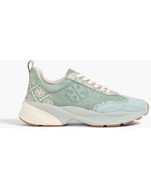 Tory Burch Good Luck Suede Trainers - Green