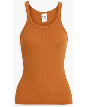 RE/DONE Ribbed Cotton-Jersey Tank - Orange