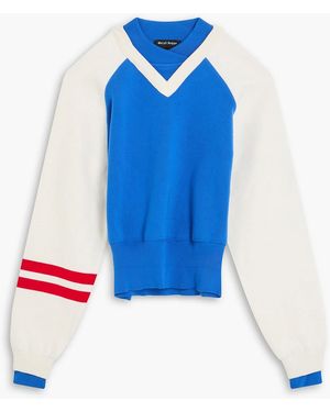 MERYLL ROGGE Striped Cotton-blend Jumper - Blue