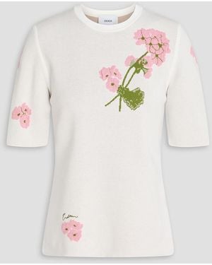Erdem Oberteil aus floralem jacquard - Weiß