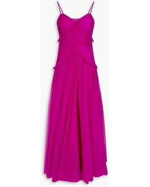 Zac Posen Pleated Tulle Gown - Pink