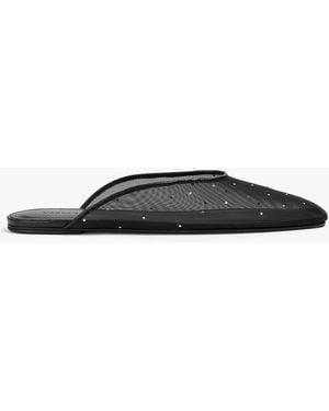Magda Butrym Crystal-embellished Mesh Slippers - Black