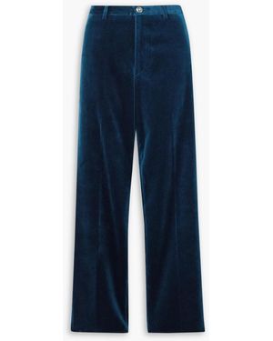 Fortela Joplin Cotton-velvet Straight-leg Trousers - Blue