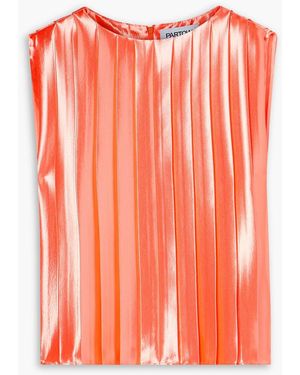 Partow Eleni Pleated Lamé Top - Pink