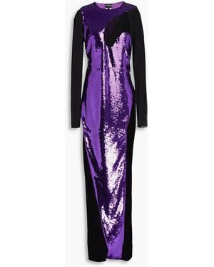 Tom Ford Sequined Jersey Gown - Purple