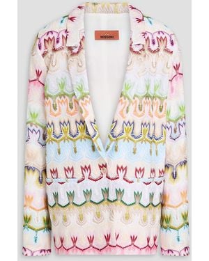 Missoni Crochet-Knit Blazer - Grey
