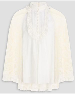 Zimmermann Lace-Paneled Ramie Tunic - White