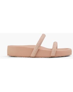 Gianvito Rossi Croisette Crystal-embellished Suede Sandals - Pink