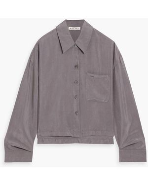 Alex Mill Gemma Cropped Cupro-Blend Poplin Shirt - Brown