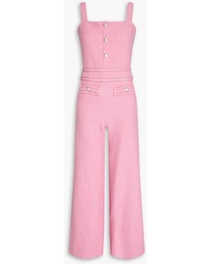 Maje Bouclé-tweed Jumpsuit - Pink