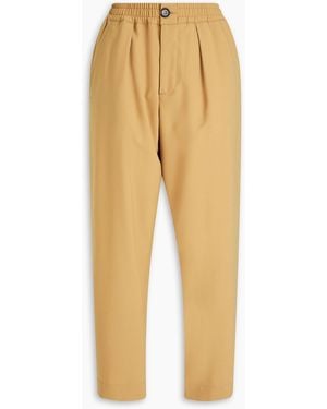 Marni Cropped Woven Tapered Pants - Natural